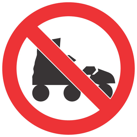 No Roller Skates safety sign (PV37)