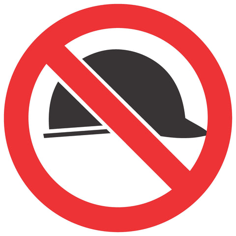 No Hard Hats safety sign (PV38)
