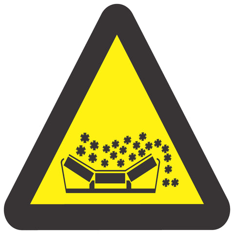 Beware Of Material Falling From Moving Conveyor Belt safety signs (WW21)