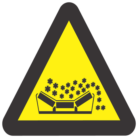 Beware Of Material Falling From Moving Conveyor Belt safety signs (WW 21)