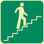 SABS Stairs Going Up (Right) Photoluminescent (glow in the dark) safety sign (E8)