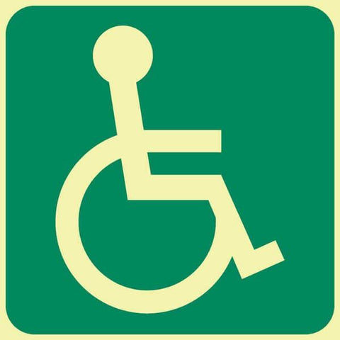 SABS Wheelchair accessible photo luminescent safety sign. (E25)