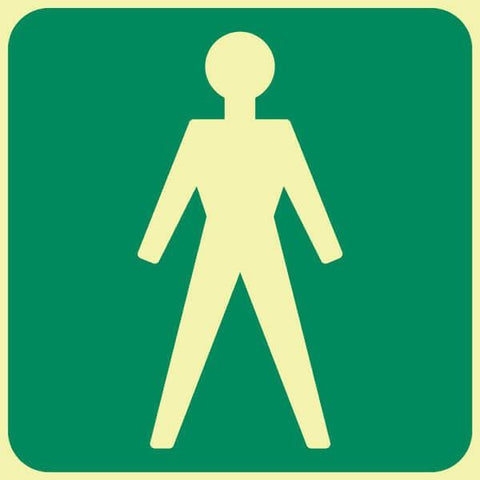SABS Gents toilet photo luminescent safety sign (E26)