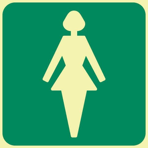 SABS Ladies toilet photo luminescent safety sign (E27)