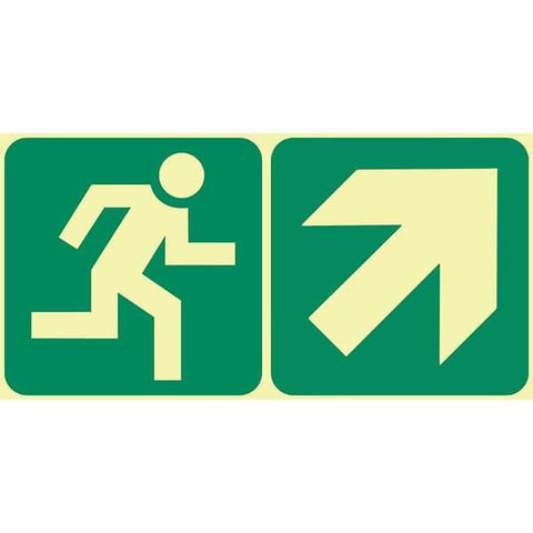 SABS Running Man with Diagonal arrow up right photoluminescent (E11)