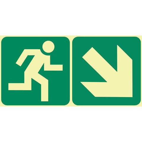 SABS running man right & diagonal arrow down right photoluminescent (E13)
