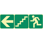 SABS Arrow left, stairs down left and running man photoluminescent (E17)