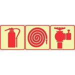 SABS Fire Extinguisher, Fire Hose Reel And Fire Hydrant photoluminescent (glow in the dark) safety sign (F23)