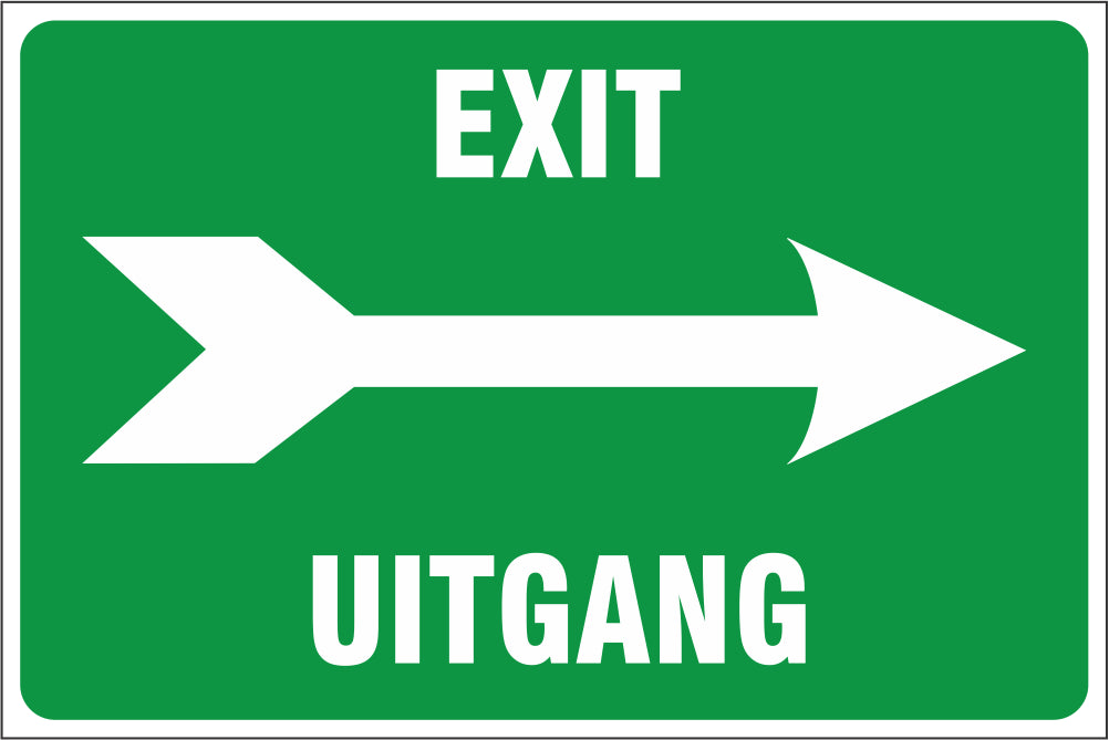 Exit right 2 Languages safety sign (IN24) Safety Sign Online
