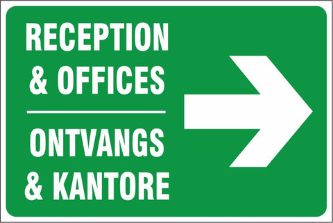 Reception and Offices right safety sign (IN19)