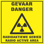Danger Radioactive in 2 Languages safety sign  (HW103)