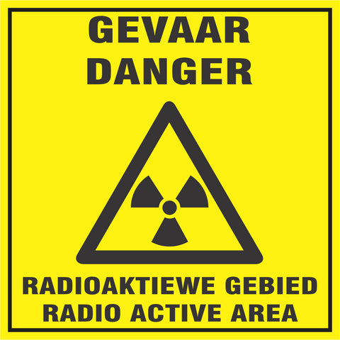 Danger Radioactive in 2 Languages safety sign  (HW103)