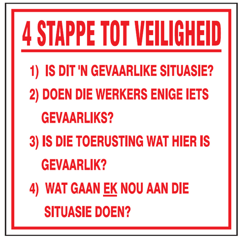 4 Stappe tot veiligheid safety sign  (MI22)