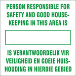 Person responsible for safety and good house keeping safety sign (IN7)