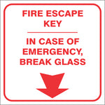 Fire Escape key safety sign (FE11)