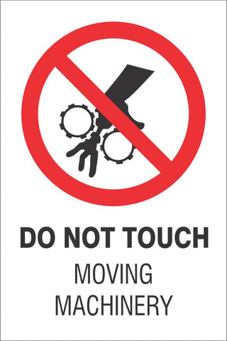 Do not touch moving machinery safety sign (P31)