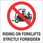 Riding of forklifts forbidden (P25)
