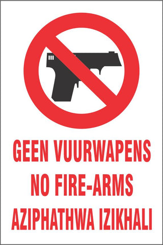 Fire arms Prohibited - 3 Languages  (P22)