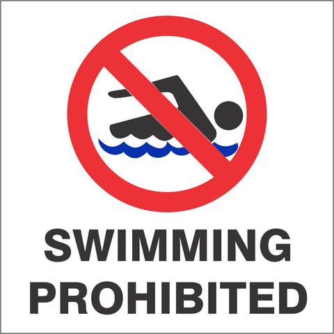 Swimming Prohibited safety sign (P8)