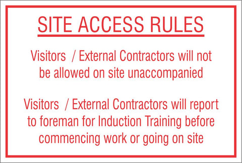 Site access rules safety sign (C27)