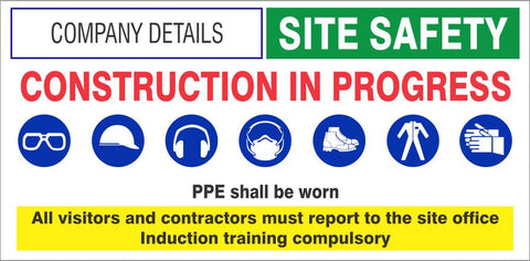 Construction in progress, Site safety sign (C48)