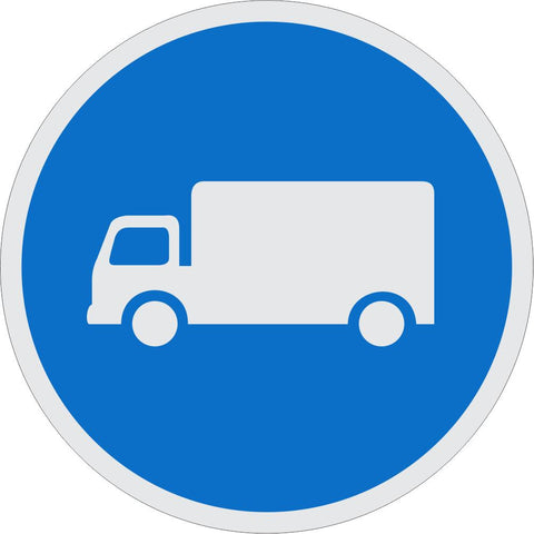 Goods Vehicles Only road sign (R123)