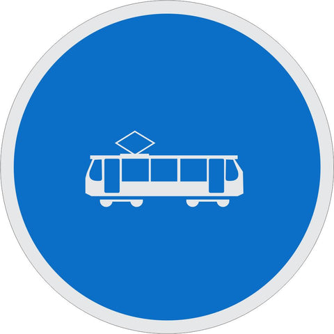Buses, Trams and Minibuses Only road sign (R140)
