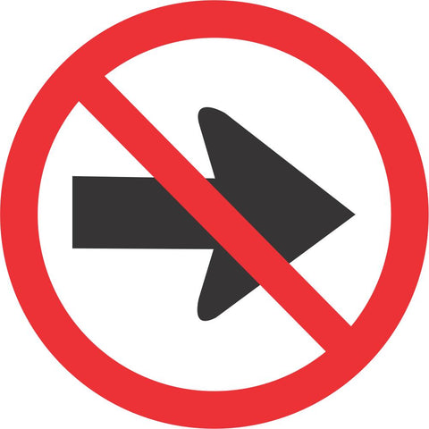 No Right Turn road sign (R212)