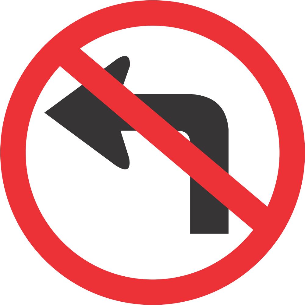 No Left Turn road sign (R209) | Safety Sign Online