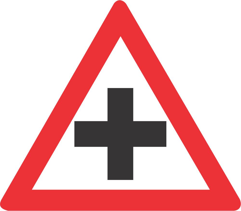 Crossroads English CommunicationⅡ Crossroad on Priority Road, road sign (W102) | Safety Sign Online