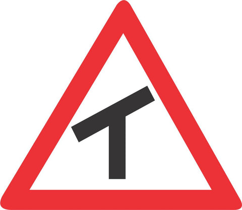 Skew T-Junction (Left) road sign (W106)