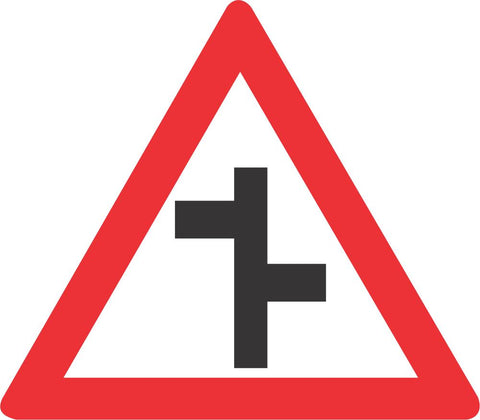 Staggered Junctions (R-L) road sign (W109)