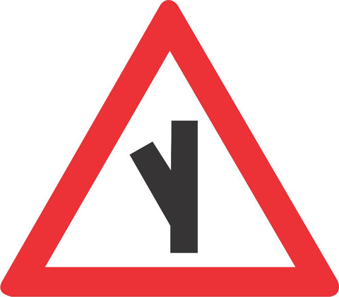 Sharp Junction (Half-Left) road sign (W111)