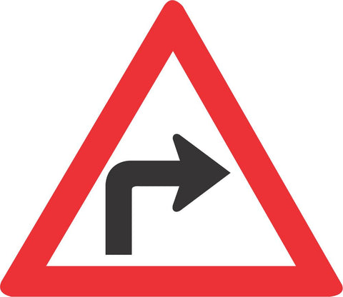 Sharp Curve (Right) road sign (W204)