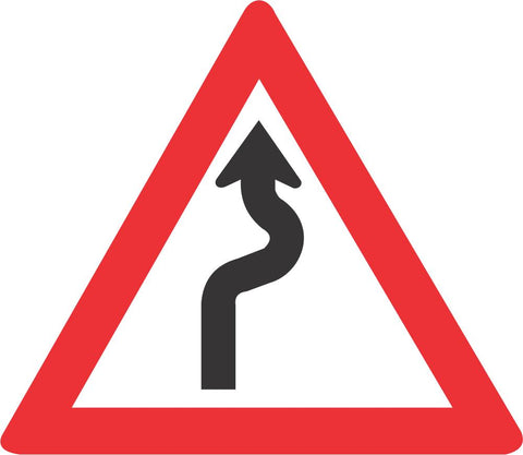Winding Road (Right - Left) road sign (W208)