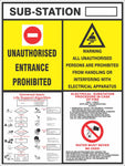 Sub-Station with basic CPR procedure safety sign (E42)