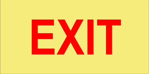 SABS Exit (Red) photoluminescent safety sign (E6)