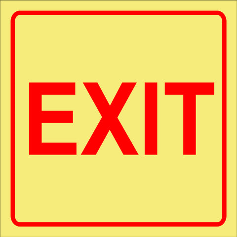 SABS Red Exit Photo Luminescent (glow in the dark) safety sign (EXIPLV)