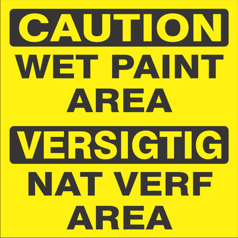 Caution : wet paint area safety sign (C11)