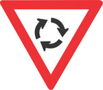 Yield at Mini-circle road sign (R2.2)