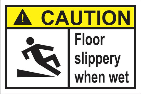 Caution : Floor slippery when wet safety sign (HW7.1)