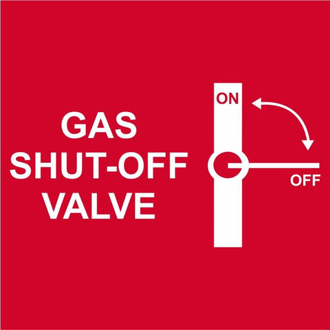 Gas Shut-off Valve safety sign (GAS01)