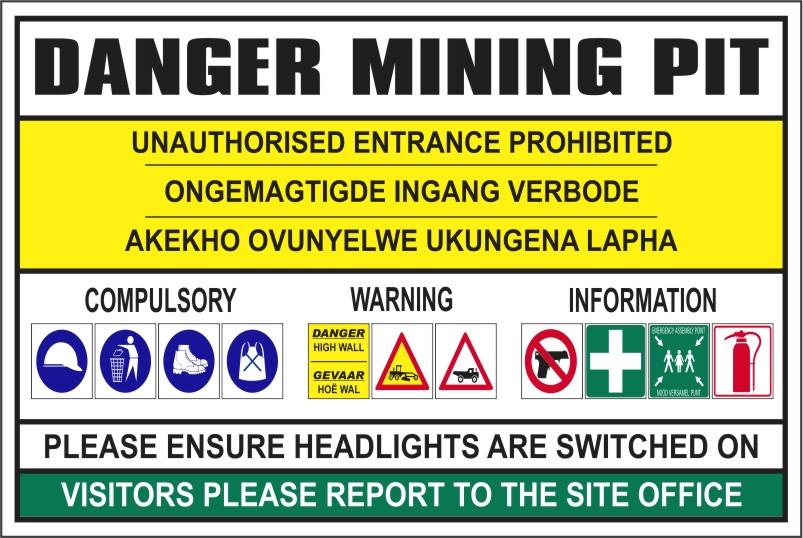 Danger Mining Pit safety sign (MI48) | Safety Sign Online