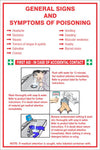 General Signs and Symptoms of Poisoning safety sign (HW128)