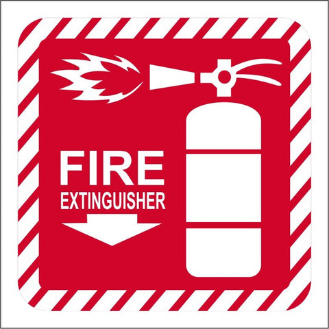 Fire Extinguisher with arrow down safety sign (FE48)
