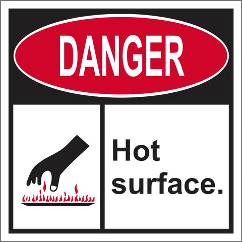 Danger : Hot surface safety sign (M206)