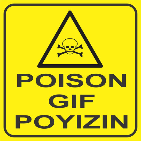 Poison safety sign in 3 languages (M129)