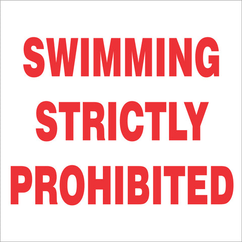 Swimming strictly prohibited safety sign (M113)