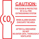 Caution : This room is protected by a Co2 fire extinguisher system safety sign (M171)