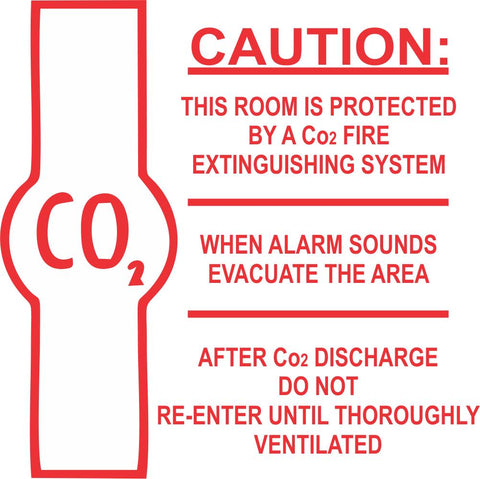 Caution : Co2 Fire Extinguishing system safety sign (M171)